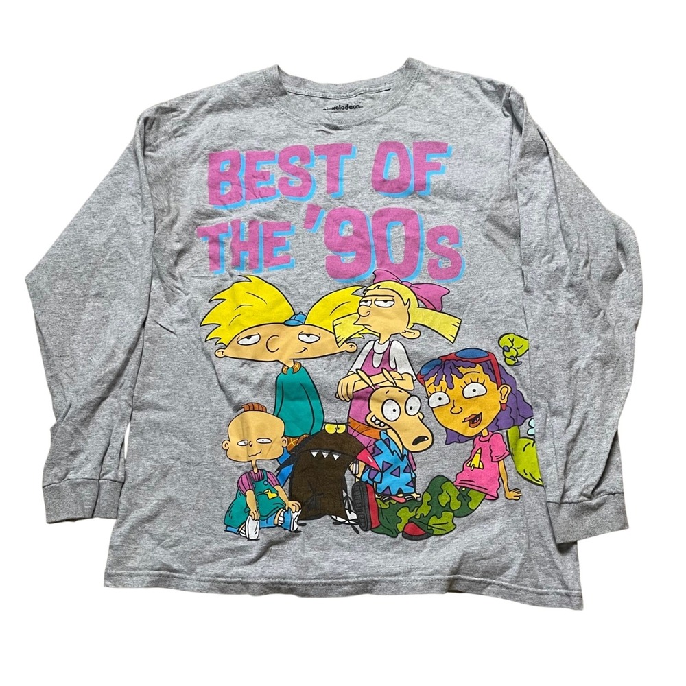 Nickelodeon Best of 90s‎ Long Sleeve T Shirt Cartoon Ren Stimpy Reptar